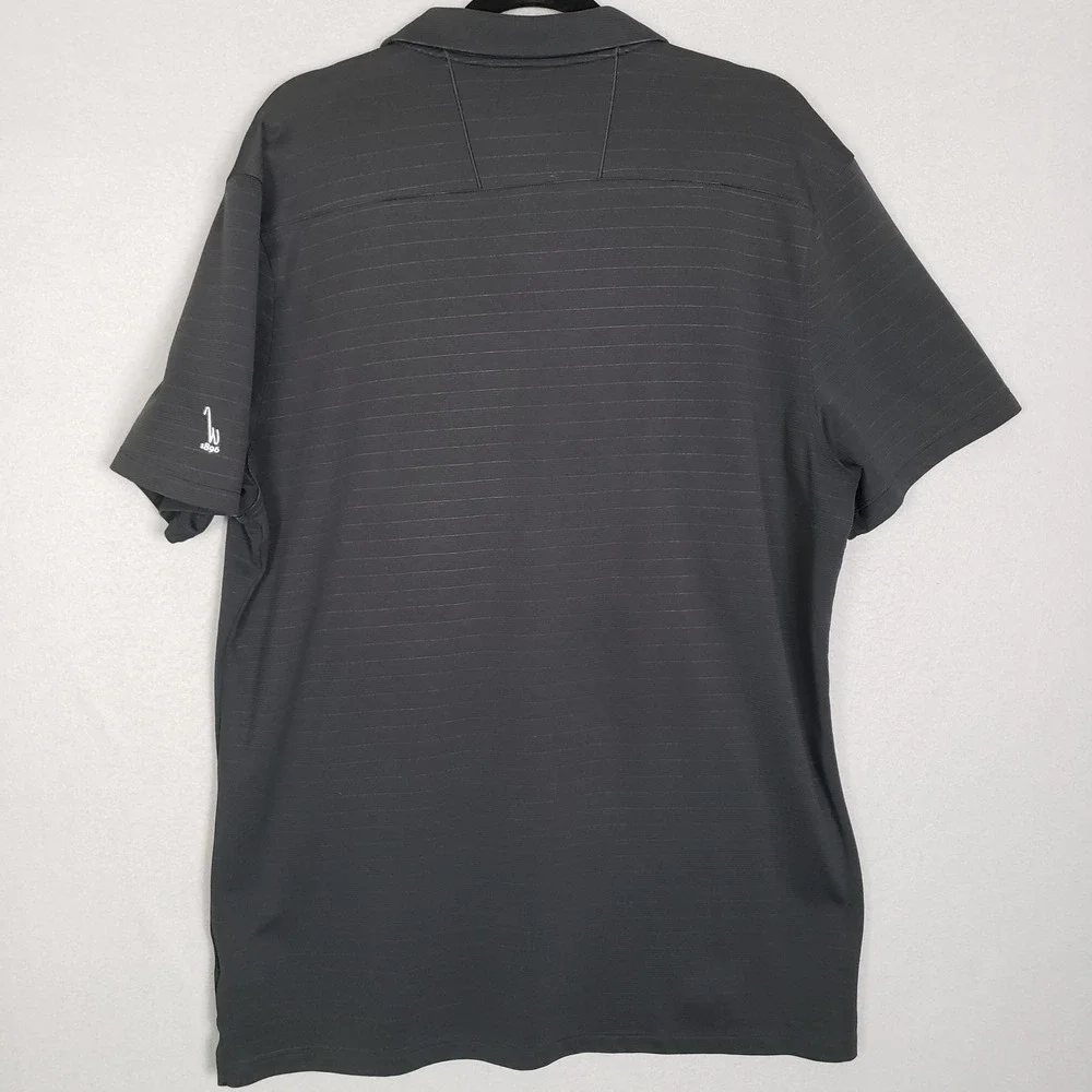 Nike Golf Aeroreact Polo Shirt Black Micro Stripe Activewear Sleeve Logo Size XL